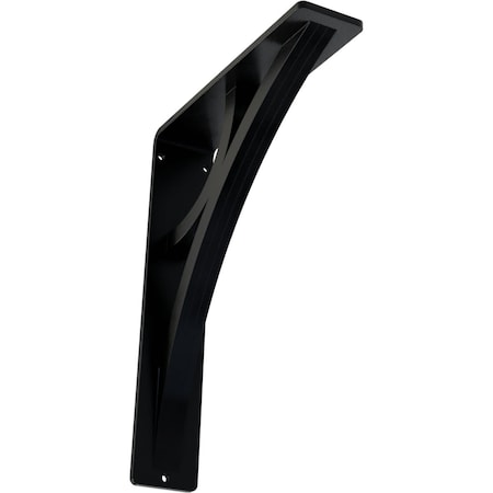 Ekena Millwork Galveston Wrought Iron Bracket, (Triple center brace), Powder Coated Black 2"W x 7 1/2"D x 10"H BKTM02X07X10TGL